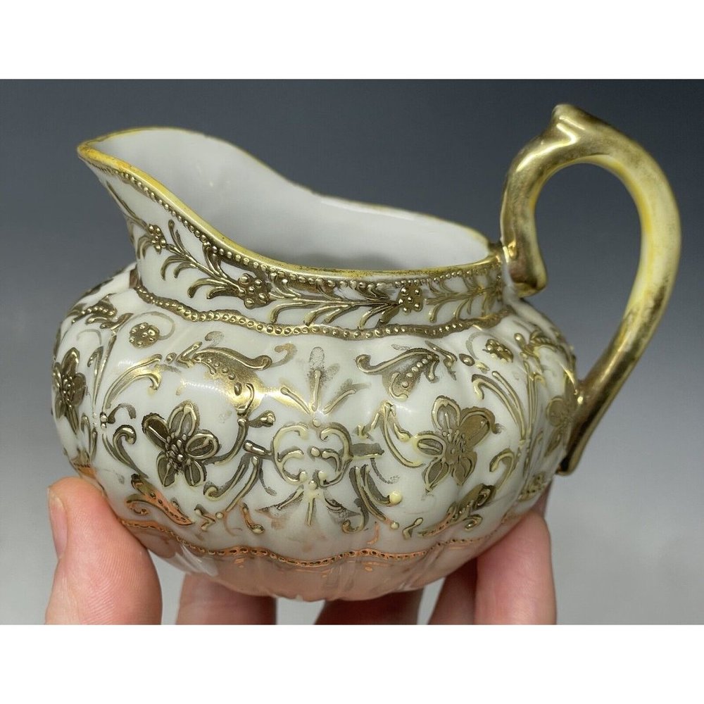 Antique - Vintage 20th C. Porcelain Nippon Gilt Japanese Creamer